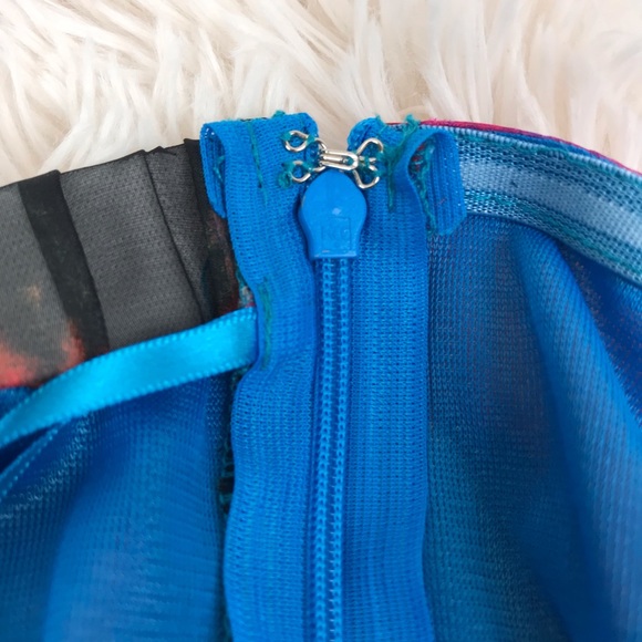 C. LUCE Women's Dress Strapless Watercolor Mini - Picture 4 of 8